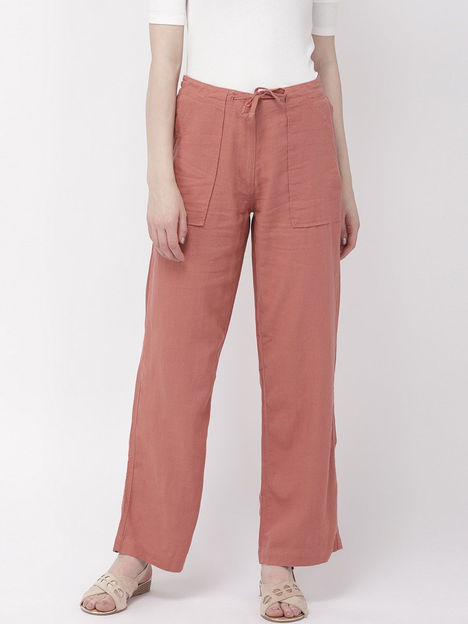 Go Colors! Peach Mid Rise Pants