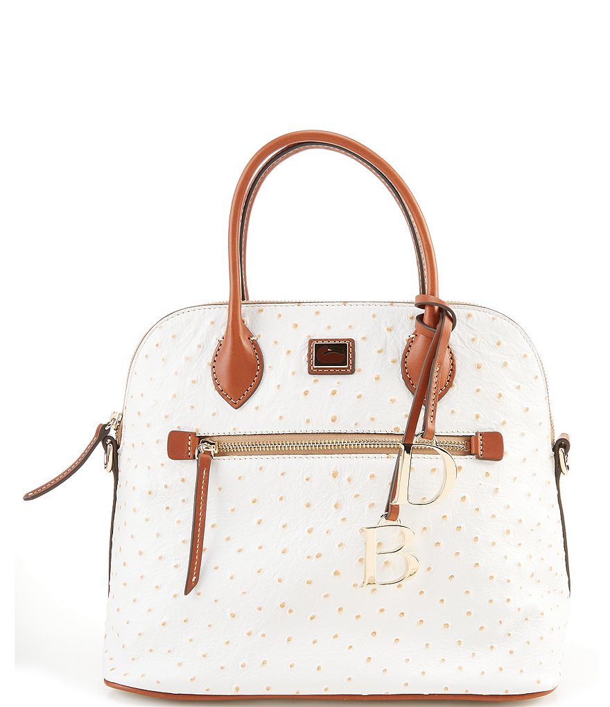 Dooney & Bourke Ostrich Collection Large Domed Satchel Bag