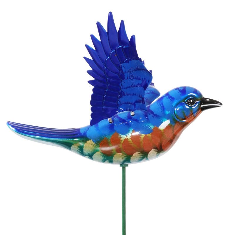 2pk 11" Plastic and Metal Windy Wings Bluebird Stakes Red - Exhart