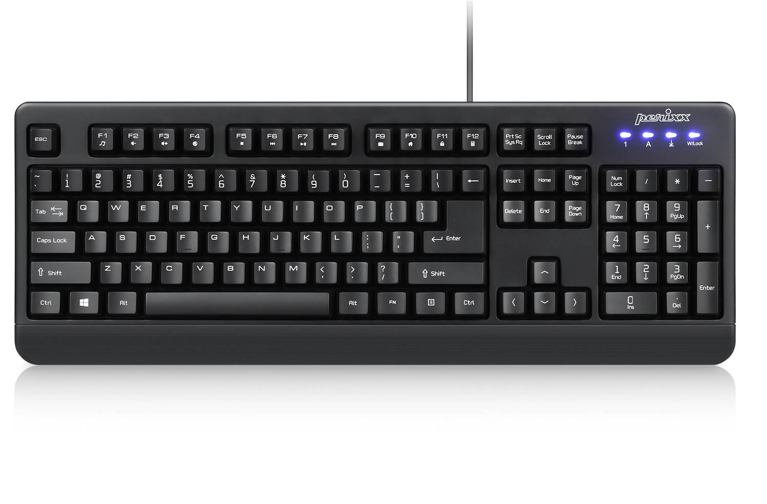 Perixx PERIBOARD-517 Wired Water Proof Keyboard, IP 65 Dust and Water Proof, Black, 24 Anti-Gosting Keys, US English Standard Layout