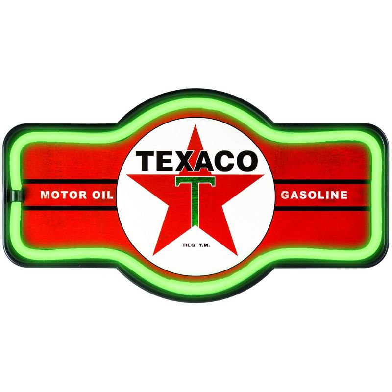 Officially Licensed Vintage Texaco LED Neon Light Up Sign Red/Green - Crystal Art Gallery