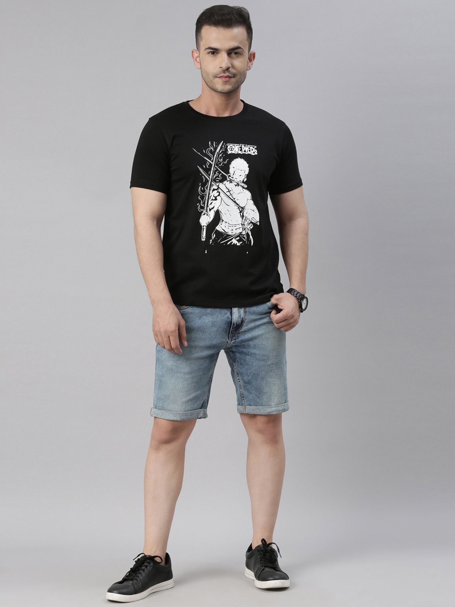 Bushirt Black Cotton Crew T-Shirt
