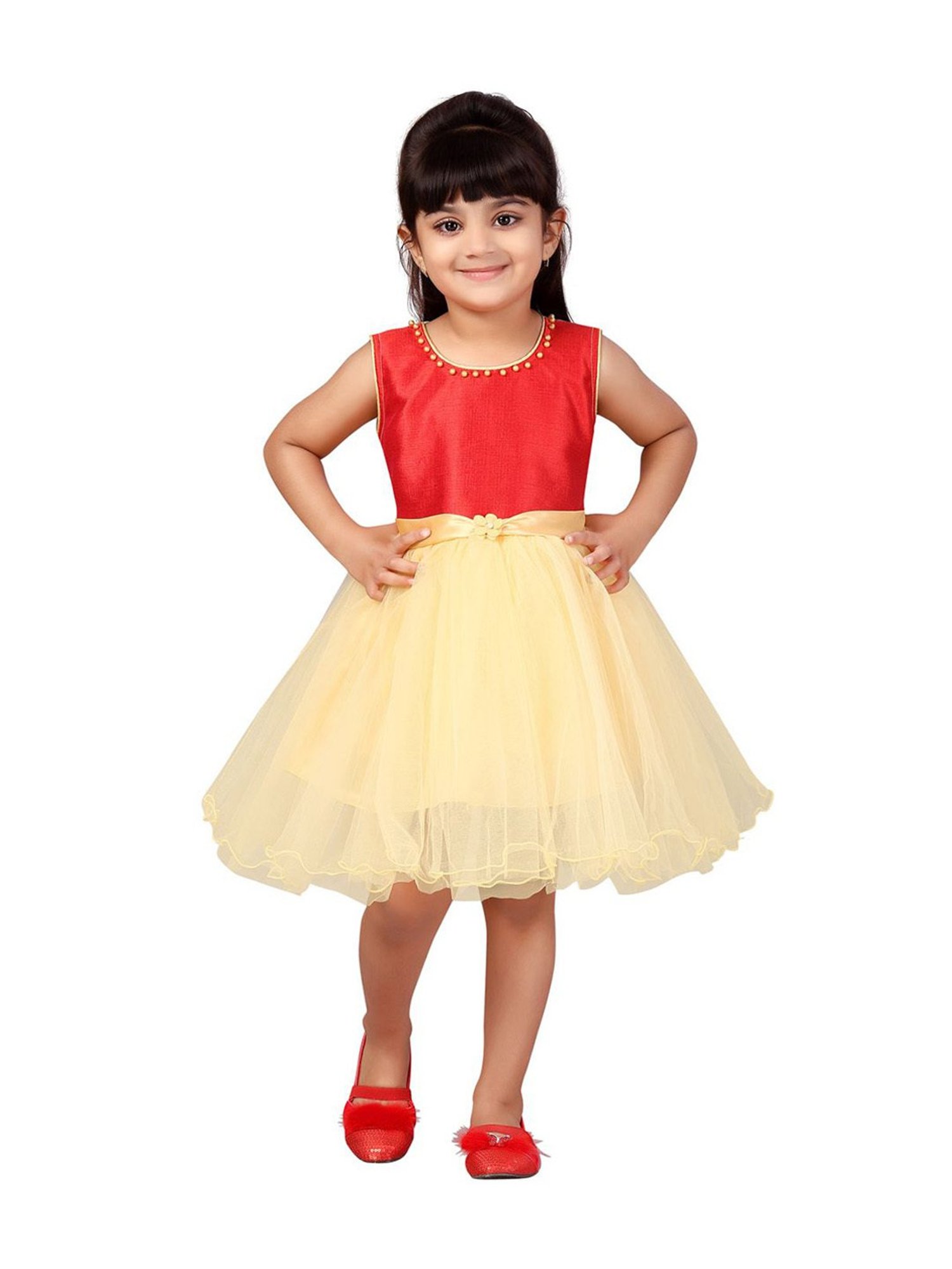 Aarika Kids Red Regular Fit Dress
