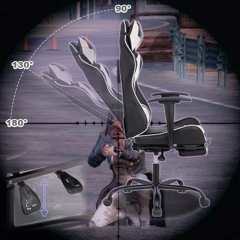 Office Chair Gaming Chair Recliner Racing High-back Swivel Task Desk Chair 468