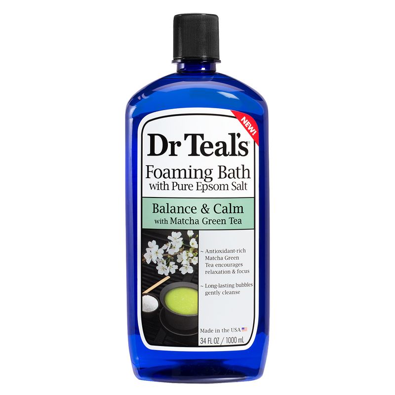 Dr Teal's Pure Epsom Salt Balance & Calm Matcha Green Tea Foaming Bath - 34 fl oz