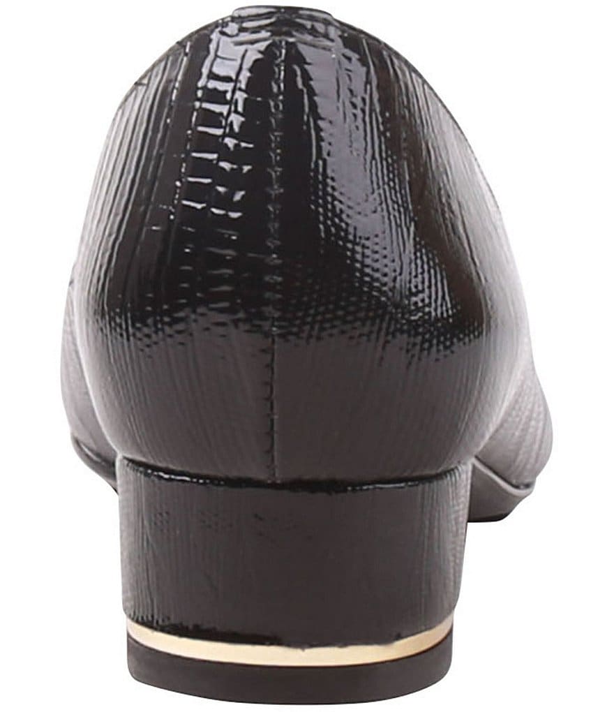 J. Renee Bambalina Lizard Print Patent Leather Block Heel Pumps