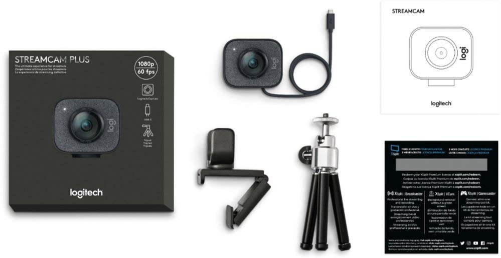 Logitech StreamCam, 1080P HD 60fps Streaming Webcam with USB-C and Built-in Microphone (In Hand)
