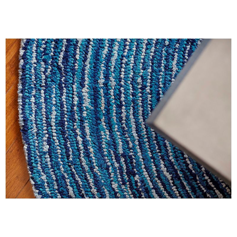 8' Round Anji Mountain Round Ripple Blue Skies Rug