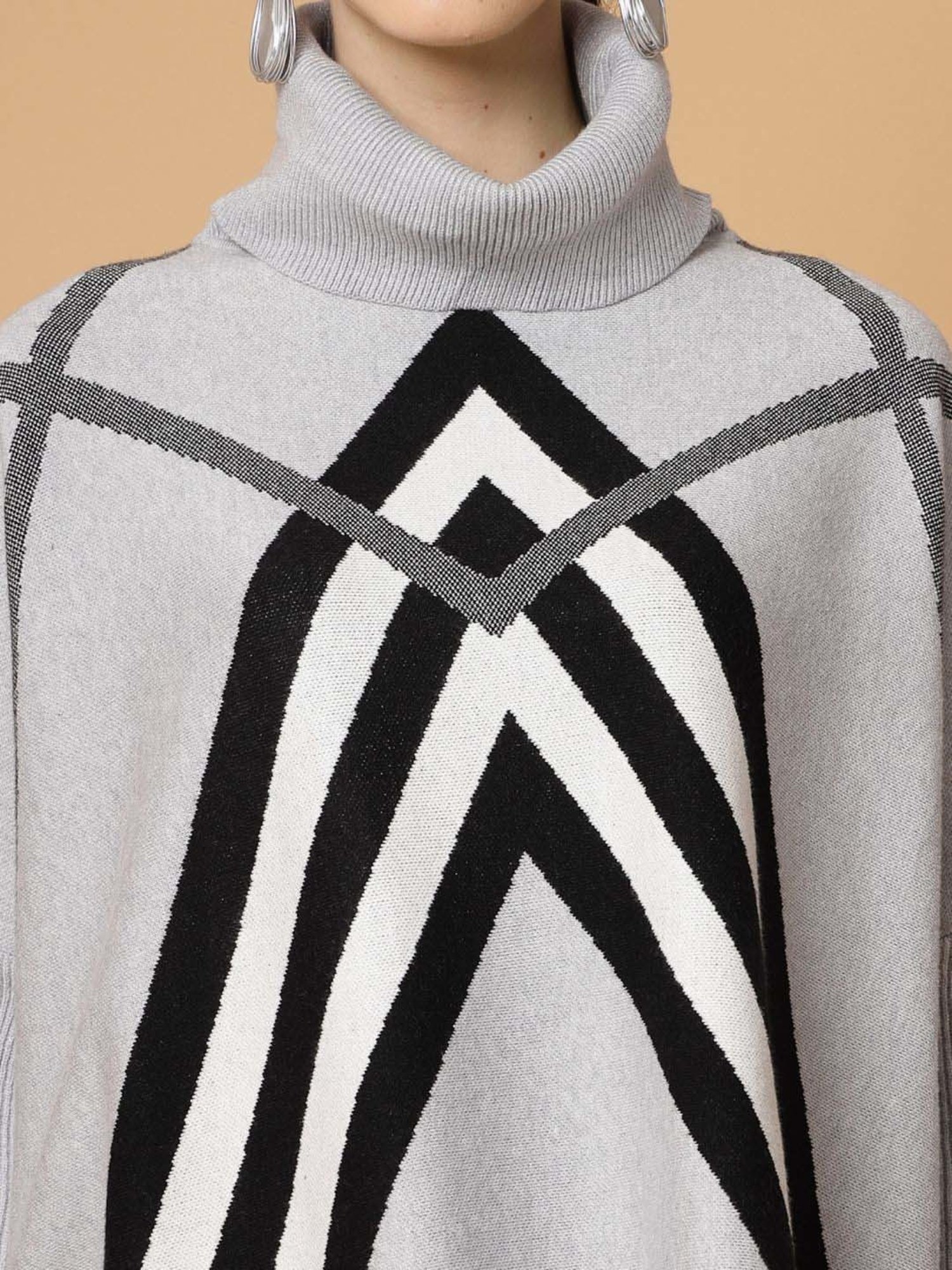 Mafadeny Grey & Black Printed Top Pants Set