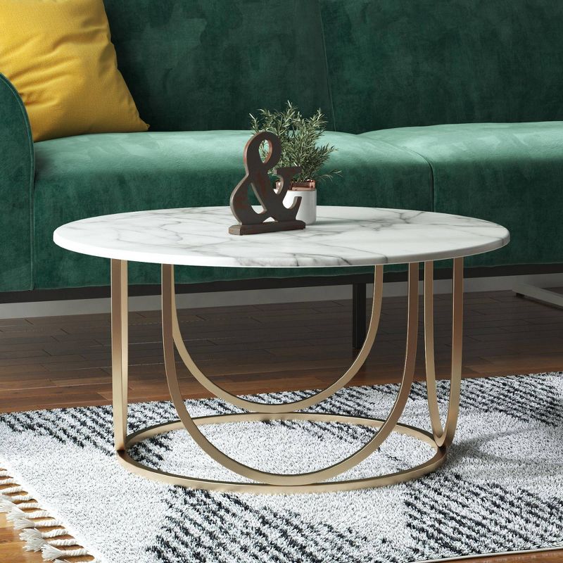 Gwyneth Coffee Table White Marble/Gold - CosmoLiving by Cosmopolitan