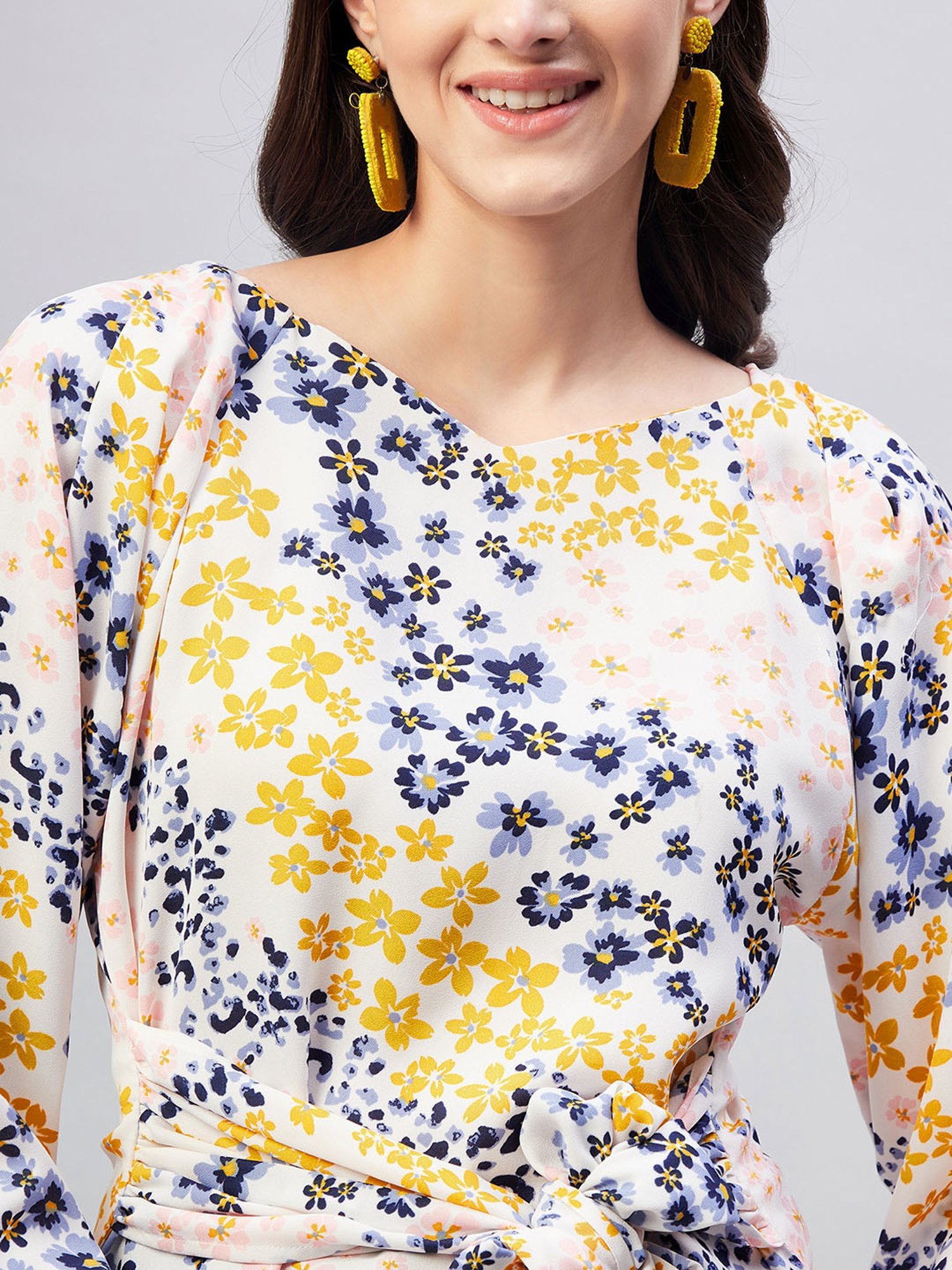 Rare Multicolor Floral Print Regular Fit Top