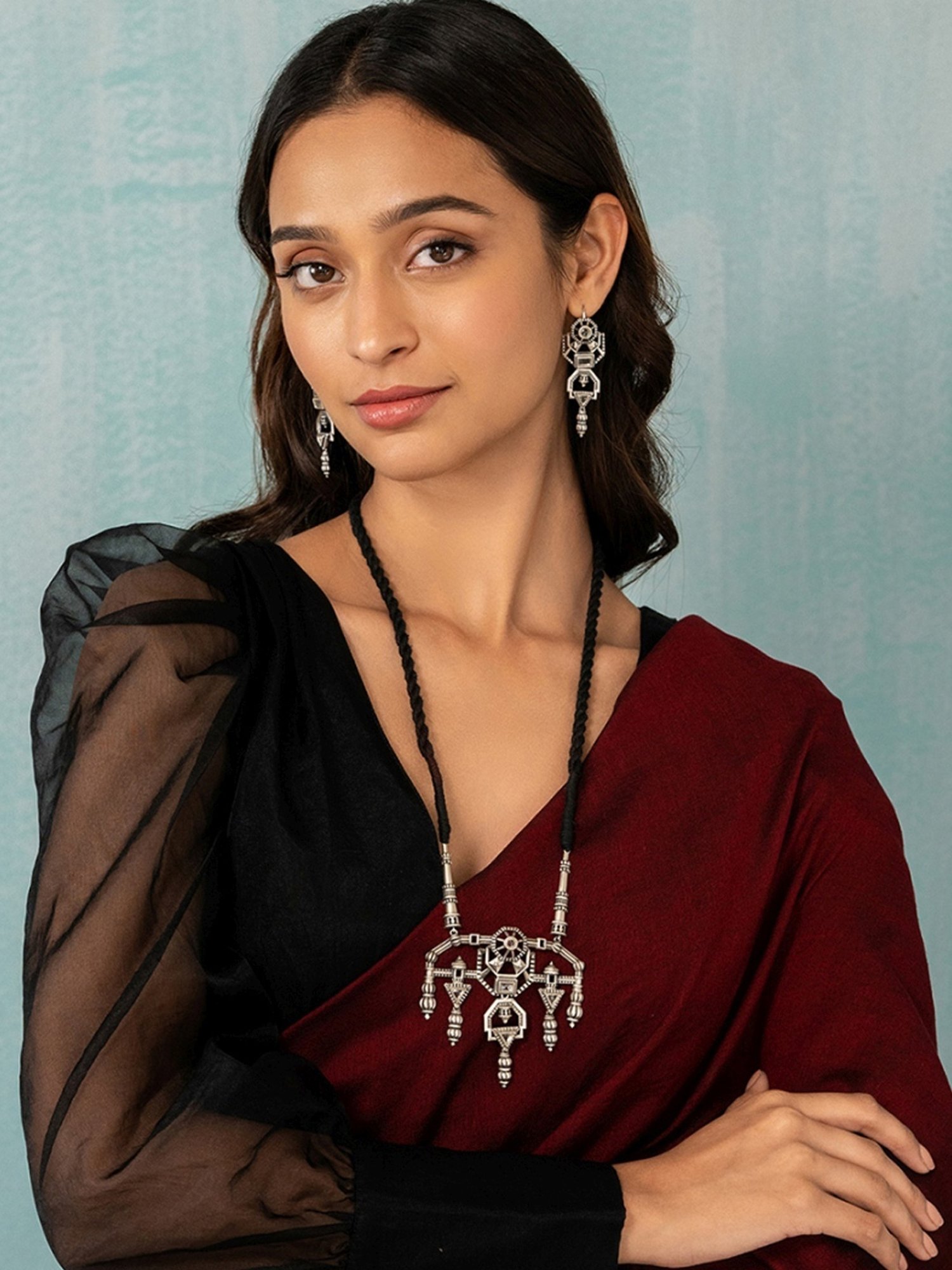 Shaya 92.5 Sterling Silver A Muse Called Jyoti Helen Graham Earrings in Oxidised 925 Silver