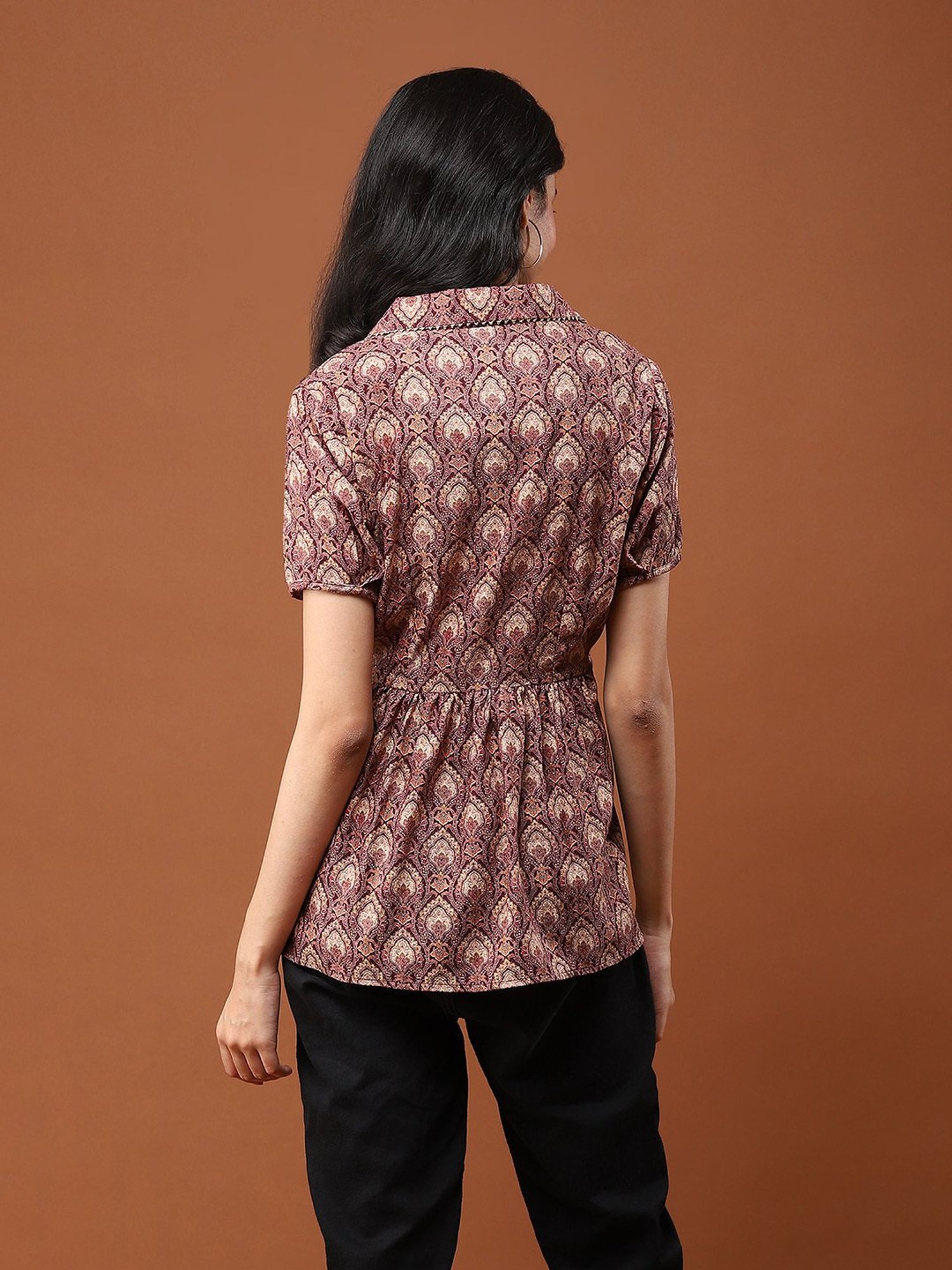 aarke Ritu Kumar Brown Printed Top