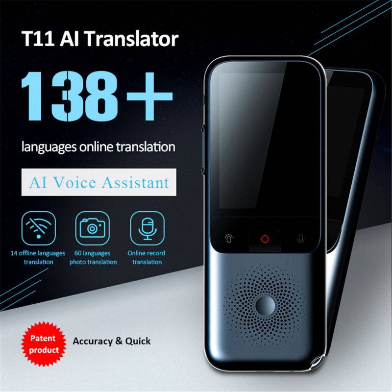 T11 Language Translator Device, Portable Two Way Instant Voice Translator Support 138 Languages with 98% Accuracy Online Translation, Photo & Offline Translation for Travelling Learning Business