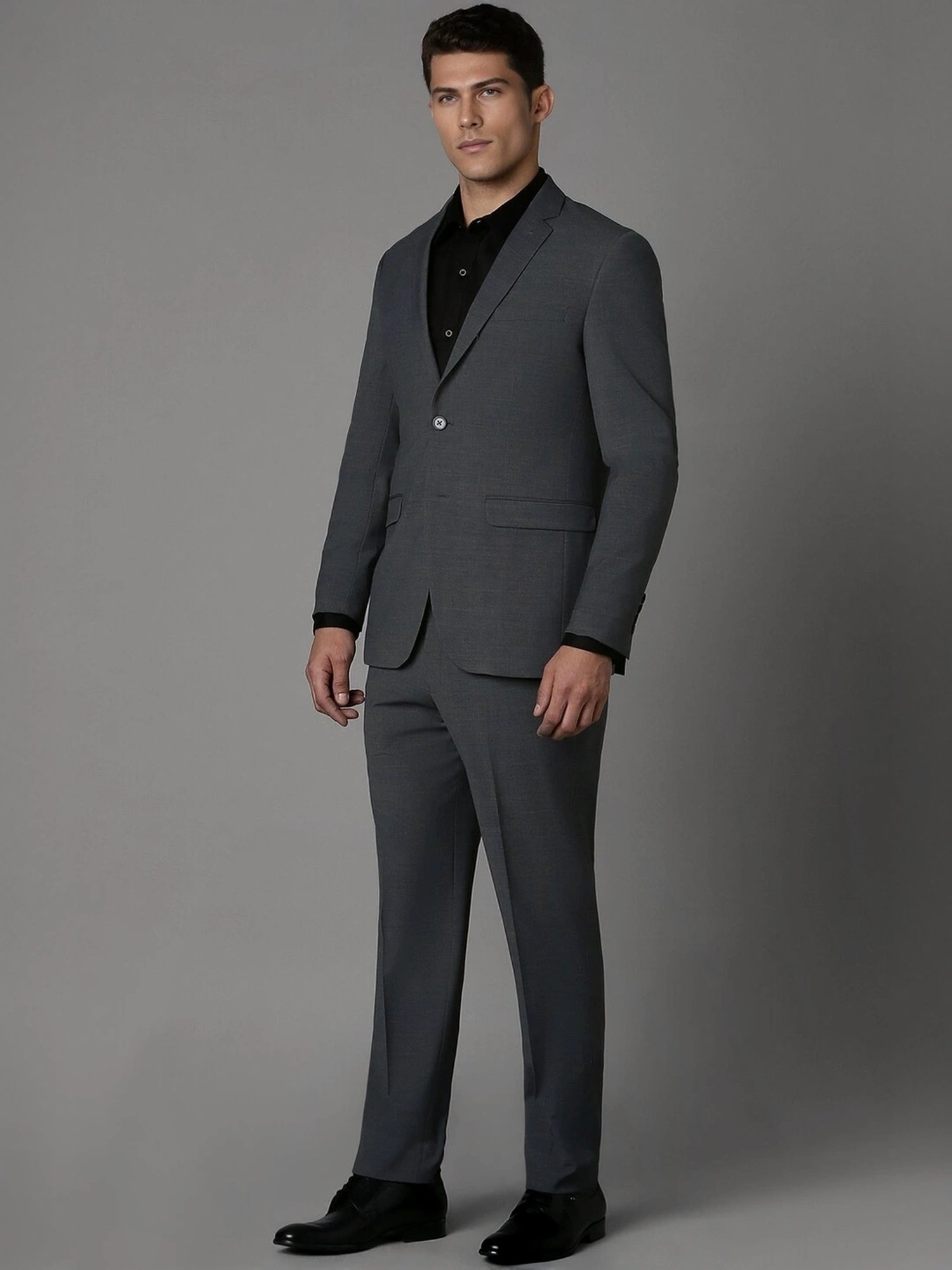 Raymond Brown  Slim Fit Printed Three Piece Suit