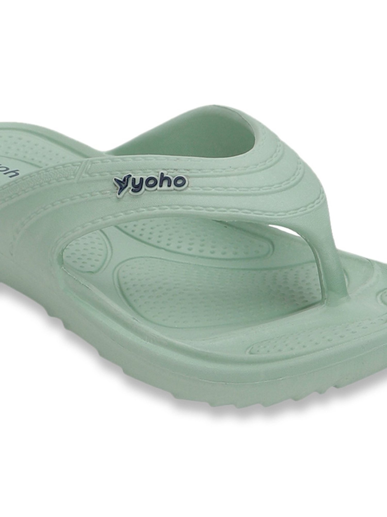 Yoho Women's Accupressure Drizzle Green Flip Flops