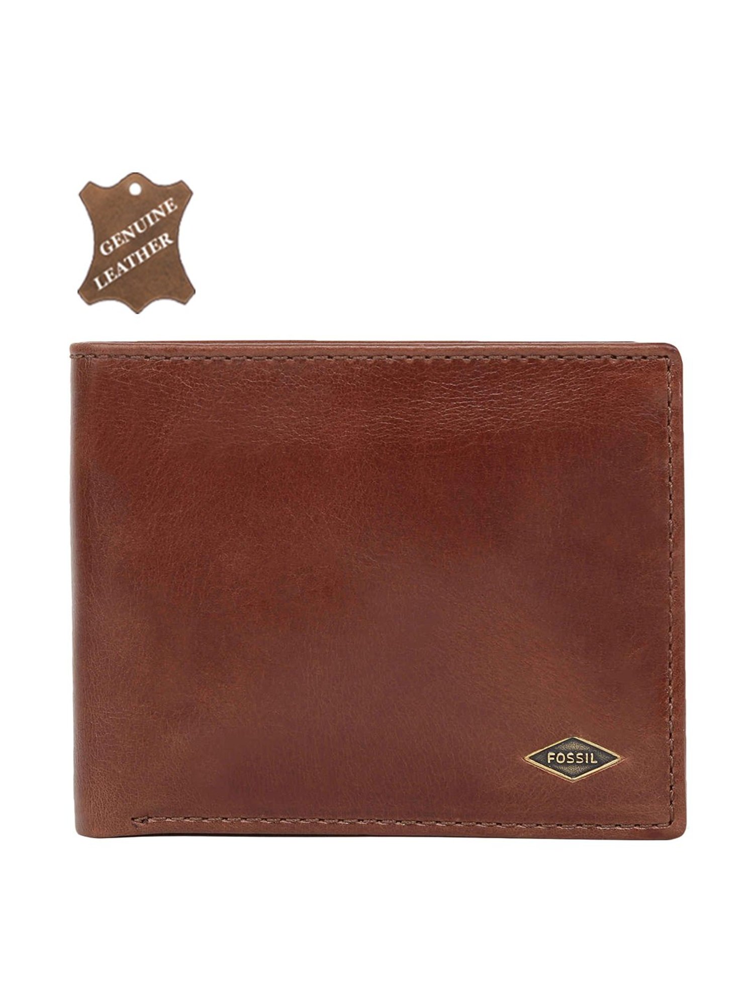 Fossil Ryan Brown Leather Casual Rfid Bi-Fold Wallet for Men