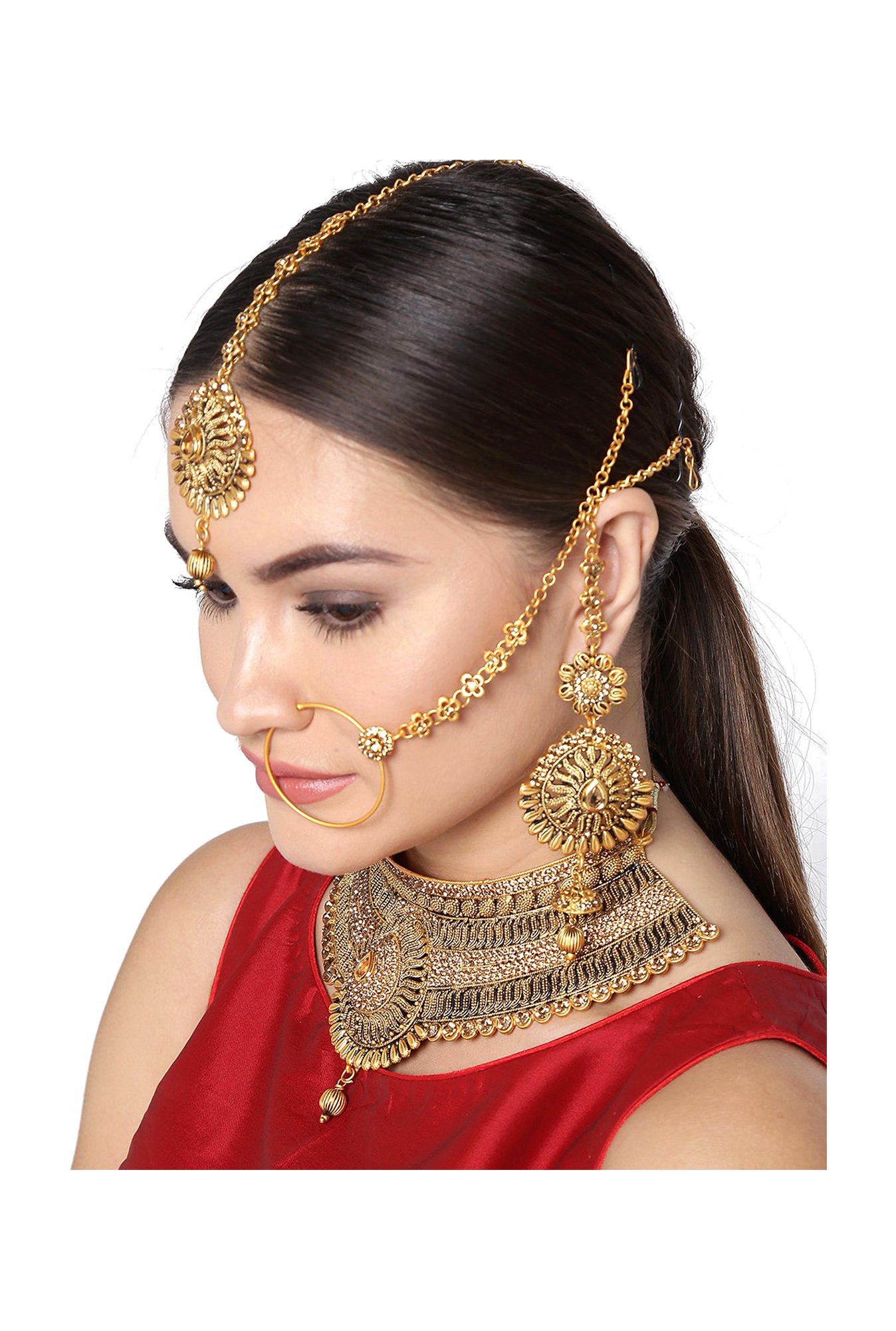 Zaveri Pearls Bridal Golden Alloy Set