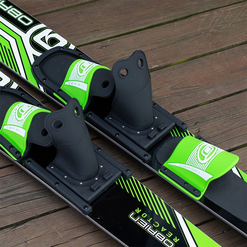 O'Brien Watersports 2191128 Adult 67 inches Reactor Combo Water Skis Sizes 4.5-13, Green and Black