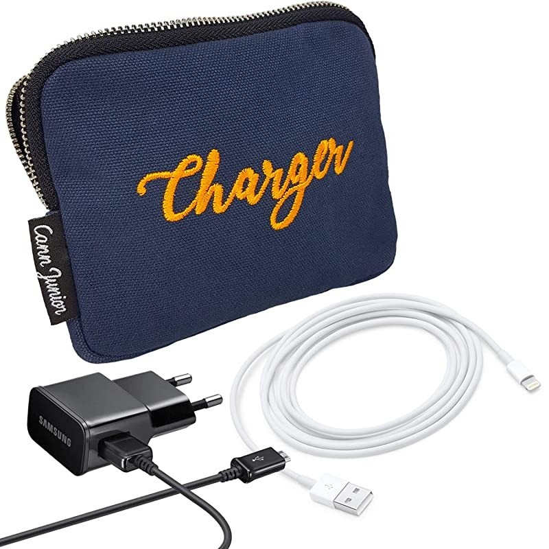 Universal Cable Organizer Electronics Accessories Cases Bag for USBPhone ChargersCordCableNavy Blue
