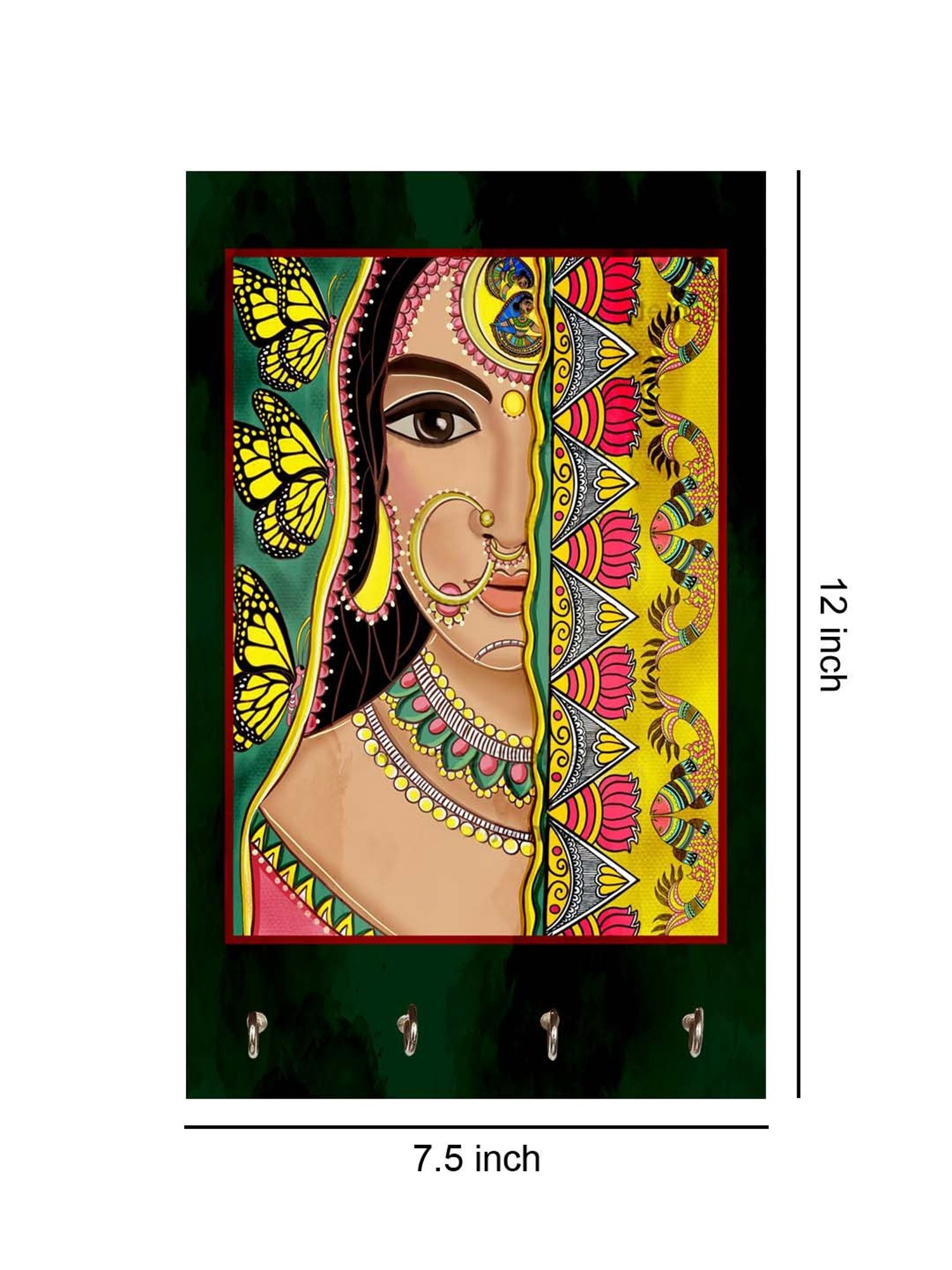 999Store Multicolour MDF  Key Holder - Set of 1