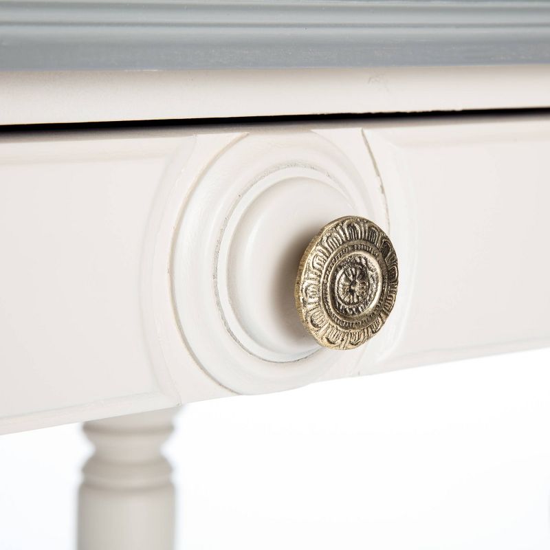 Amos Side Table with Drawer Cream/Gray - ClickDecor