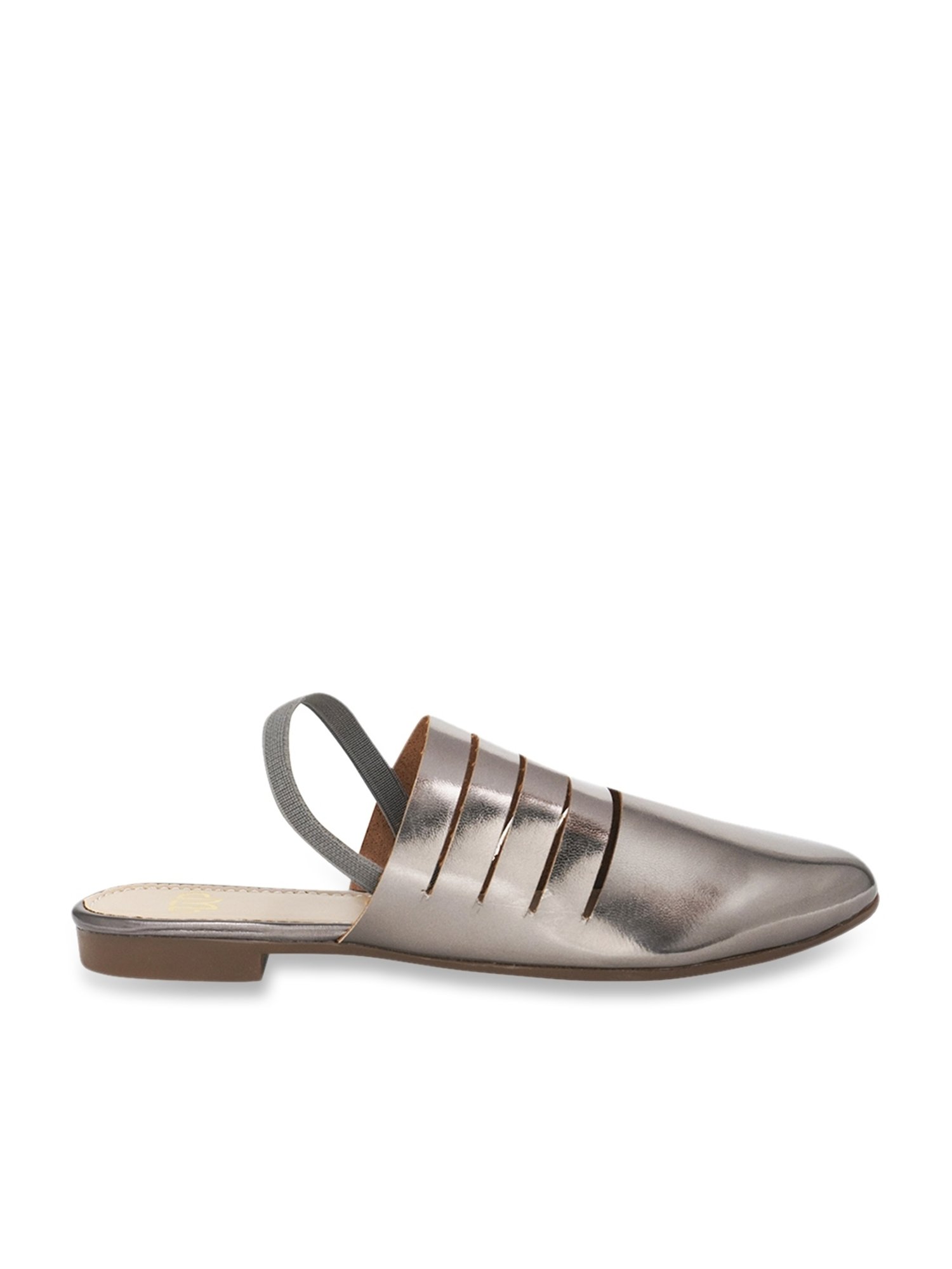 The White Pole Women's Silver Sling Back Sandals