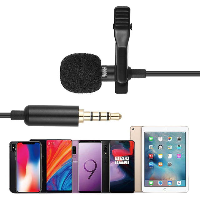 MINI Clip-on Collar Tie Microphone Professionals 3.5mm Jack Plug Mic Stereo Mini Wired External Microphone Microfono For Phone