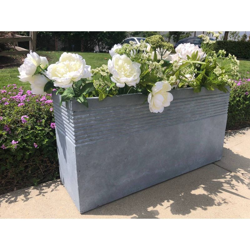 31.5" Kante Lightweight Concrete Modern Rectangular Outdoor Planter Gray - Rosemead Home & Garden, Inc.