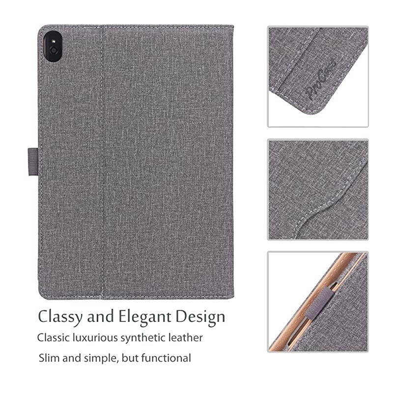 Lenovo Tab P10 M10 M10 HD 101 Case Leather Protective Stand Folio Case Cover for Lenovo Tab P10 TBX705F TBX705L M10 HD TBX505F TBX505L M10 TBX605F TBX605L 101 Tablet Grey