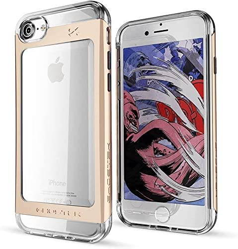Ghostek Cloak Clear iPhone 7 Plus, iPhone 8 Plus Case with Slim Metal Bumper Design Shockproof Heavy Duty Protection Wireless Charging 2017 iPhone 8 Plus, 2016 iPhone 7 Plus (5.5 Inch) - (Gold)