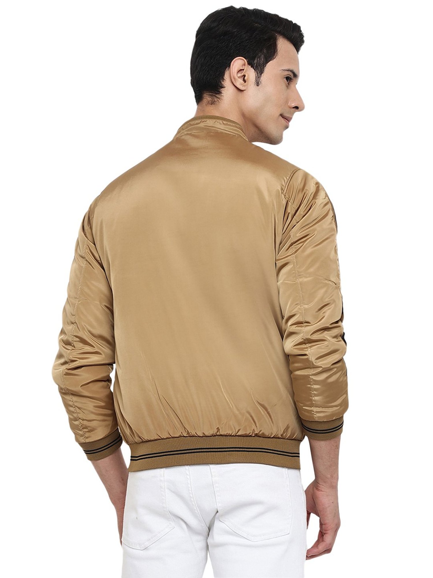 Cantabil Khaki Regular Fit Mock Collar Jacket
