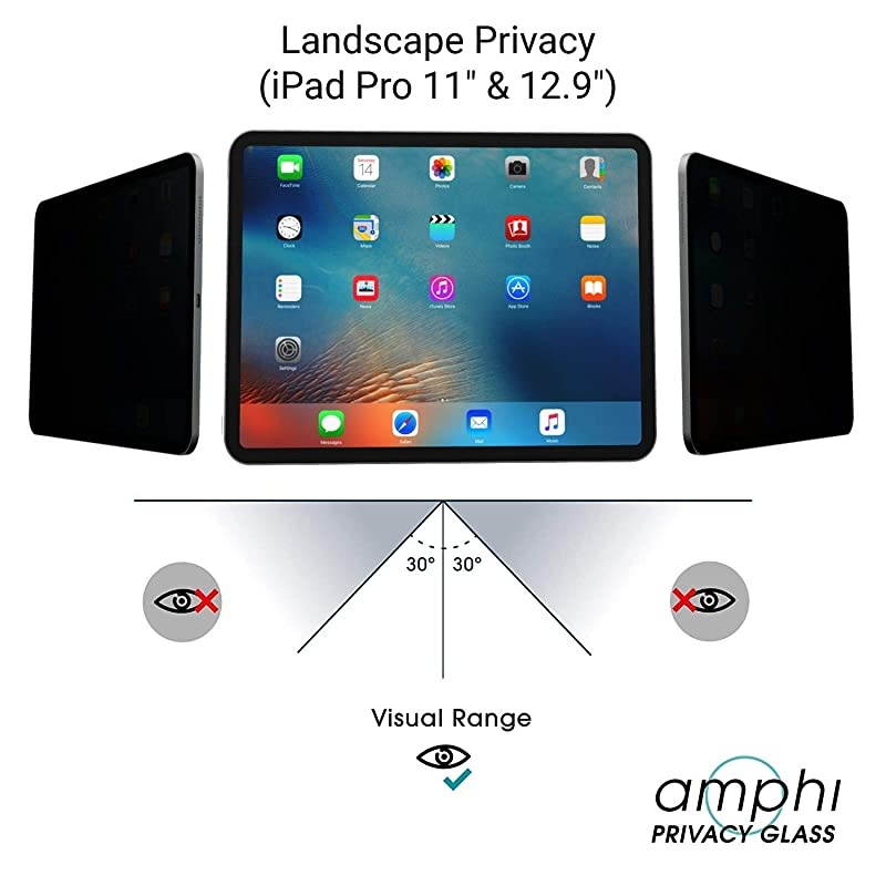 Glass Privacy Screen Protector for iPad iPad Air 3 iPad Pro 105 Portrait Privacy Removable Tempered Glass AntiSpy Compatible with Apple Pencil and Touch ID