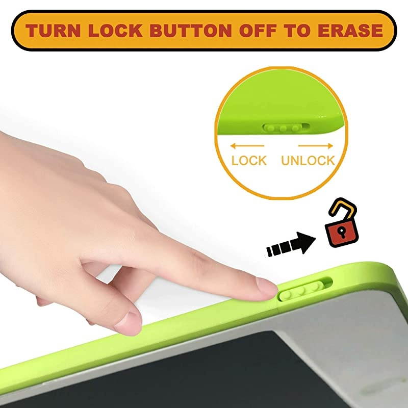 Big Side,  LCD Writing Tablet, 10 inches Electronic Graphic Tablet, Writing & Drawing Doodle Board with Memory Lock for Age 3+, Green