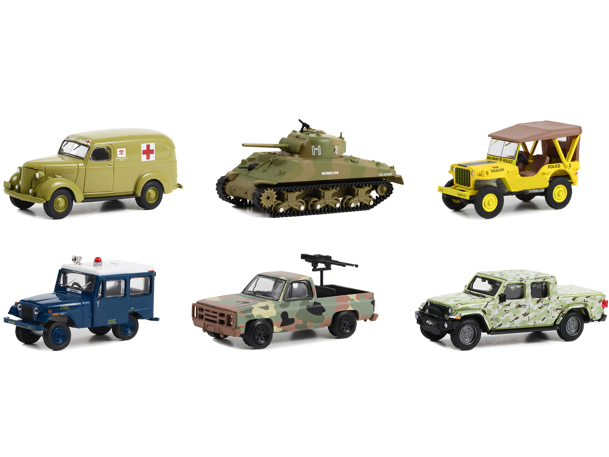 "Military" Set A of 6 pieces 2024 Release 1 Limited Edition Diecast Models by Johnny Lightning