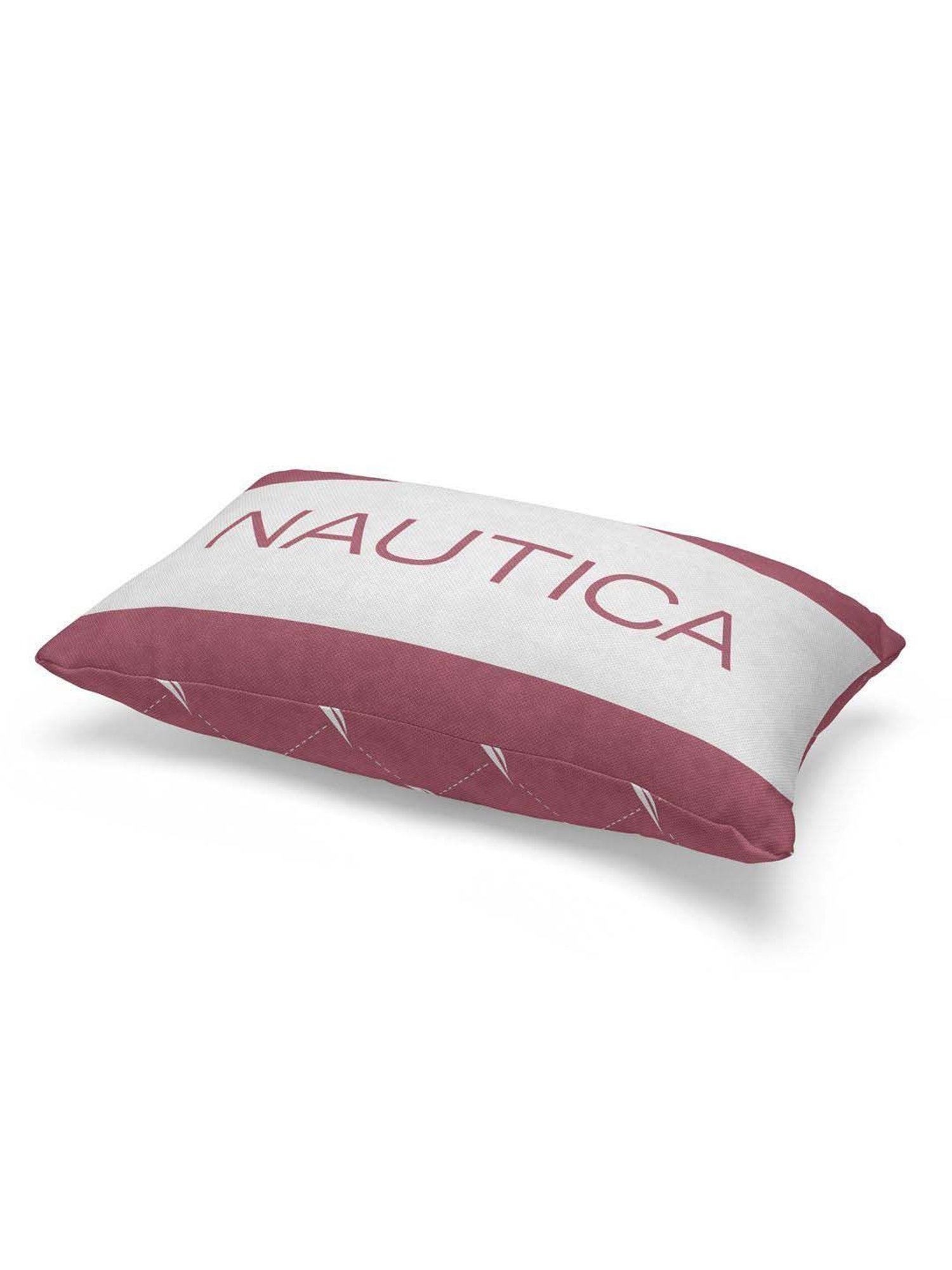 Nautica Logo Stripe Dull Pink & Navy Microfibre 300 GSM Premium Cushion Covers - Set of 2