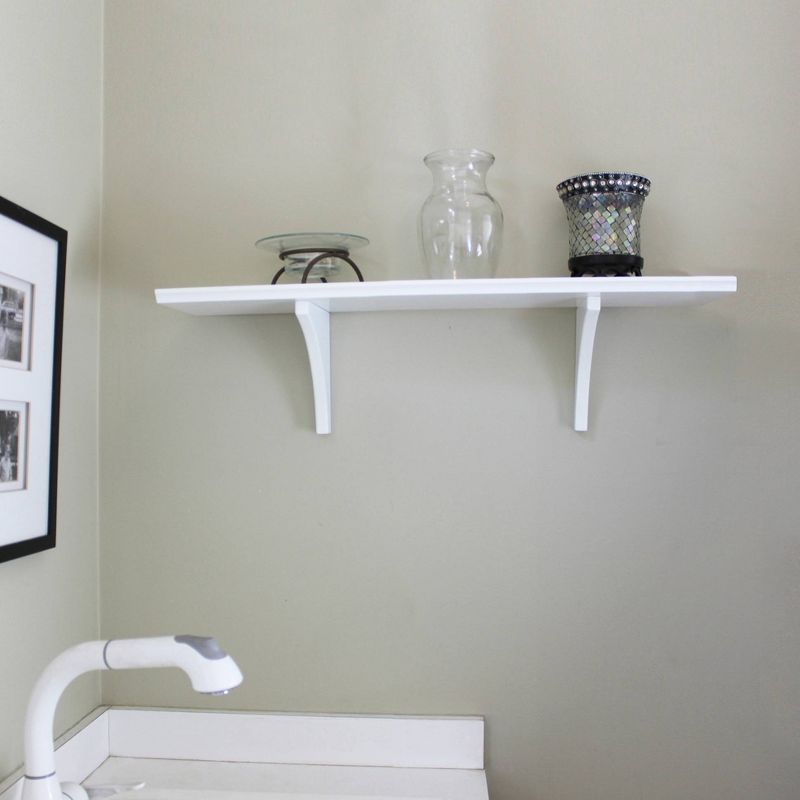 7.5" x 35" Mission Shelf with Bracket White - InPlace