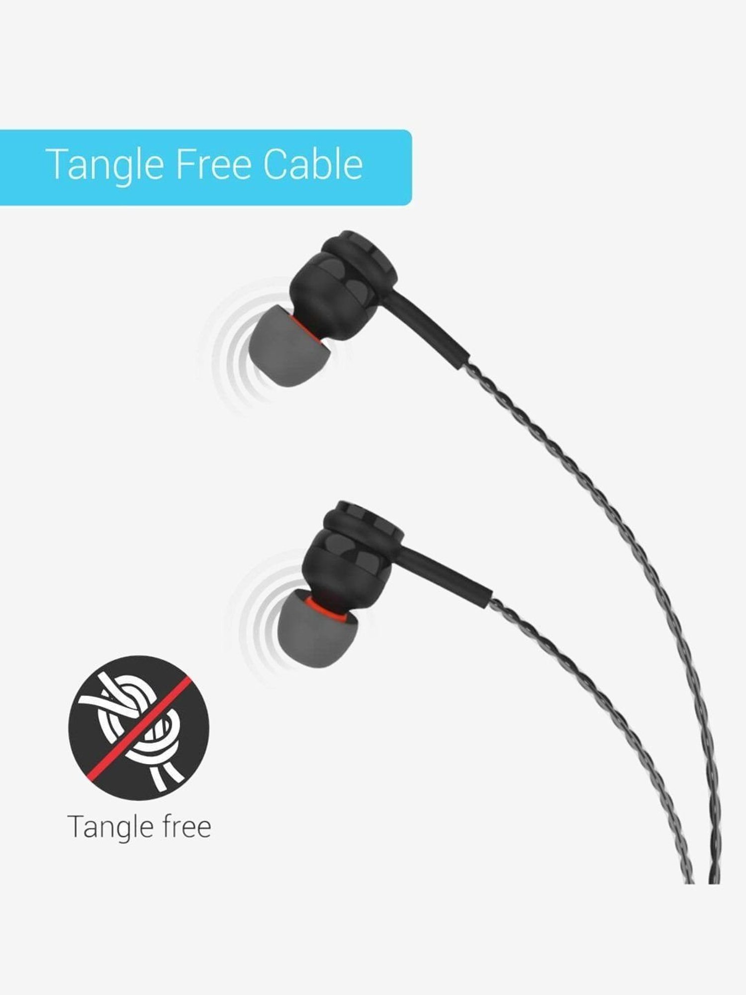 Portronics Conch Gama Por-1025 Wired Earphone With Mic (Black)