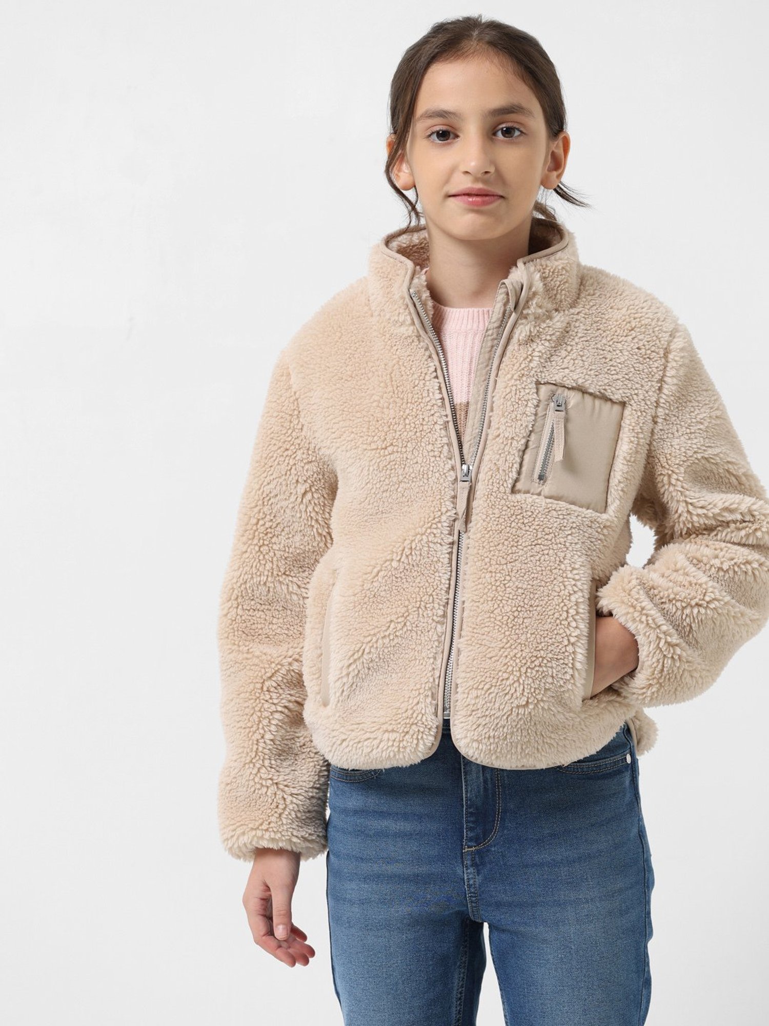 Elle Kids Black Self Pattern Jacket