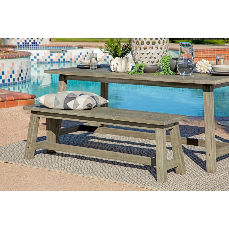 Sierra 6pc Outdoor Eucalyptus Wood Rectangular Dining Set - Dark Gray - Coaster