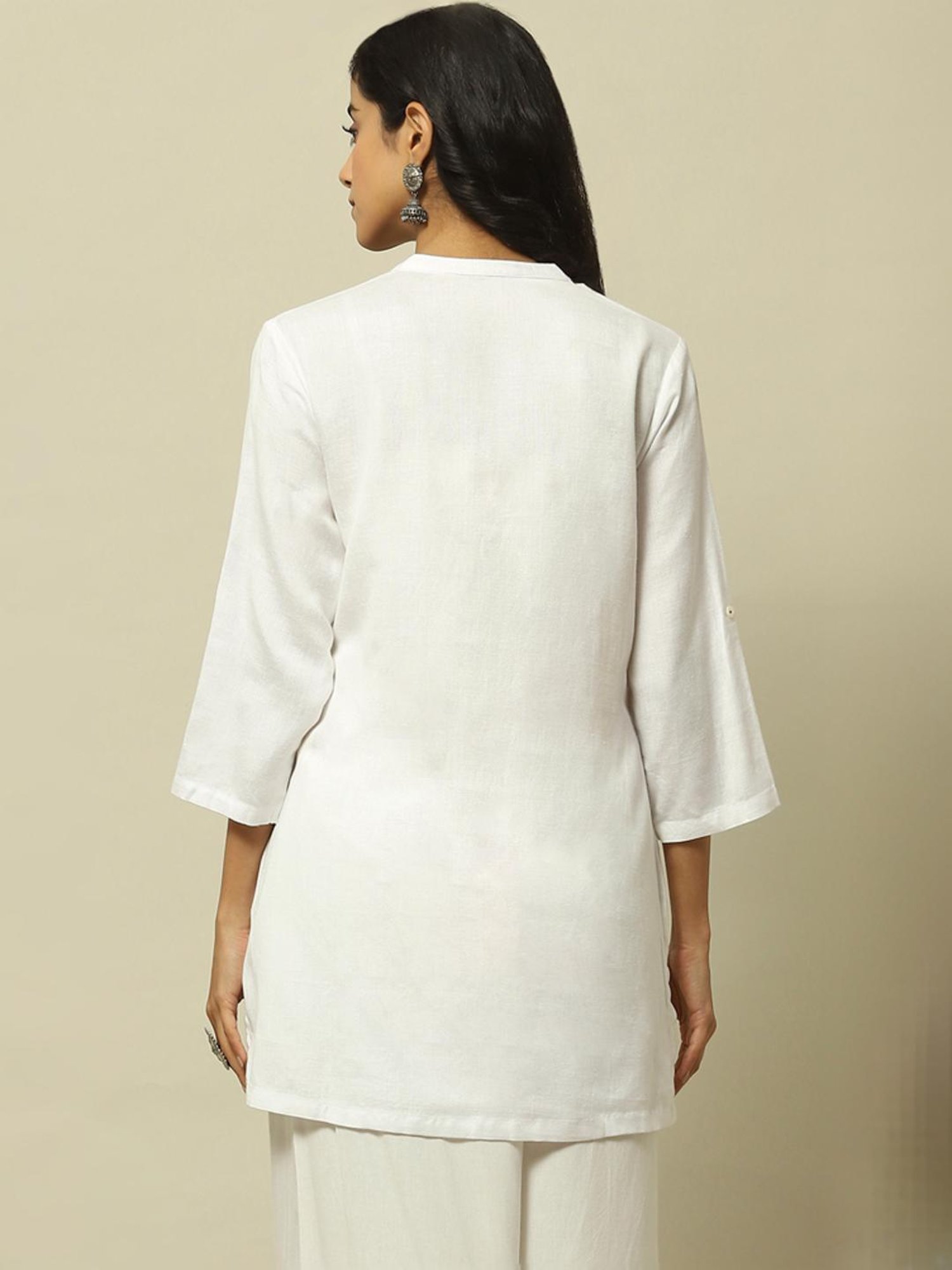Rangriti White Embroidered Tunic