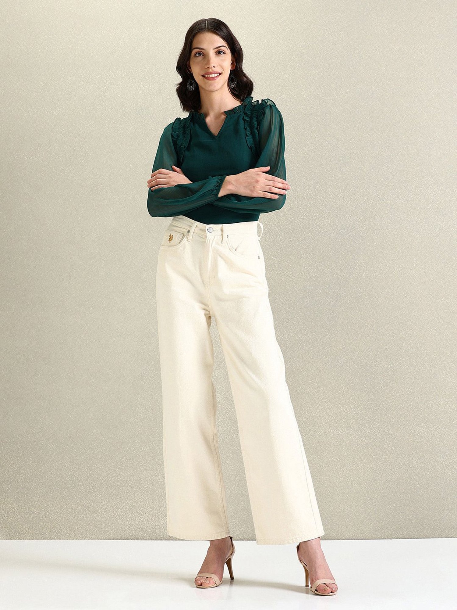 U.S. Polo Assn. Green Regular Fit Top