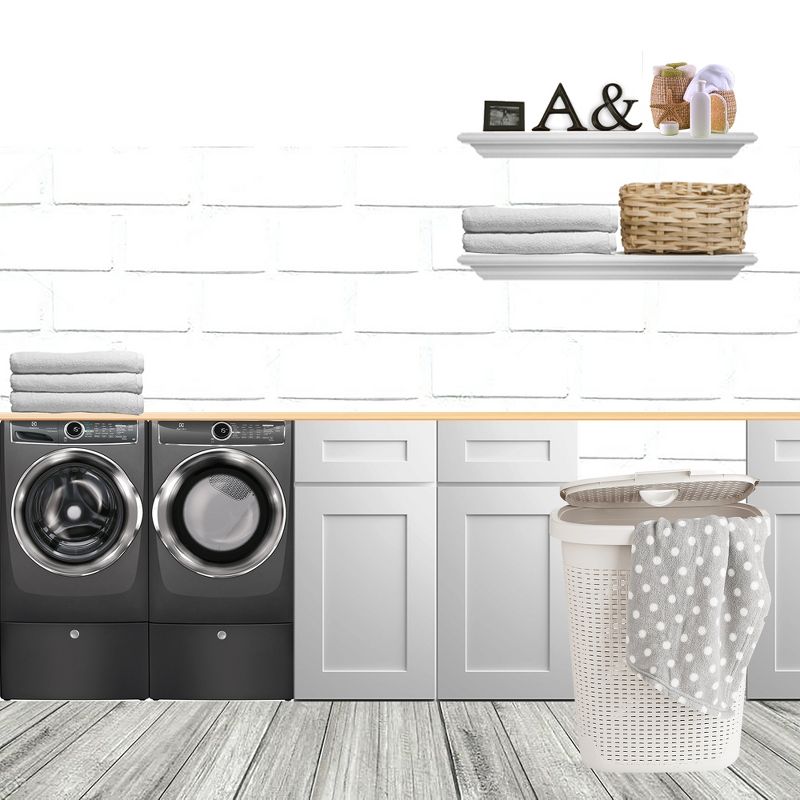 Mind Reader 50 Liter Laundry Hamper, Ivory