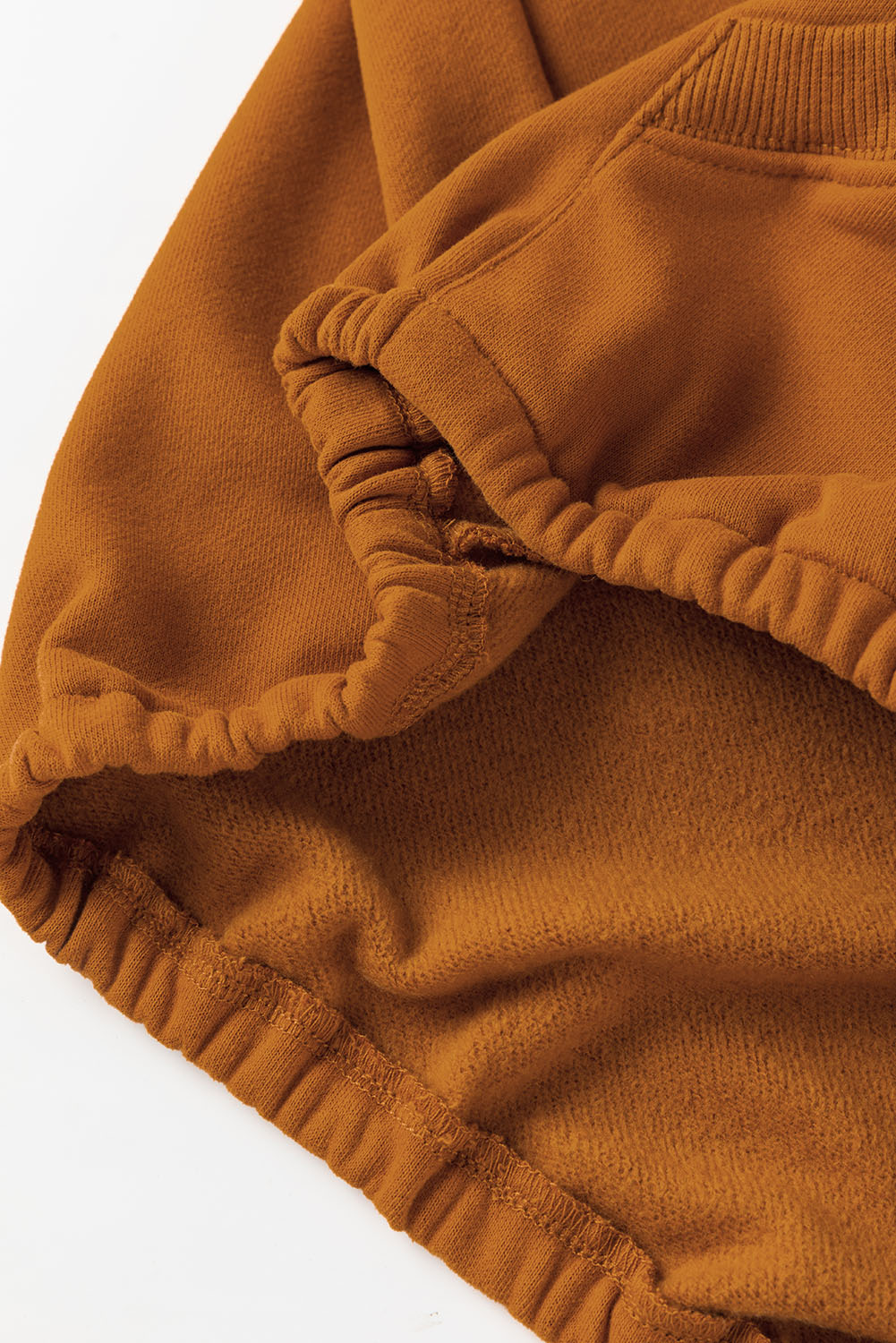 Brown Half Zip Pullover Hoodie with Kangaroo Pocket