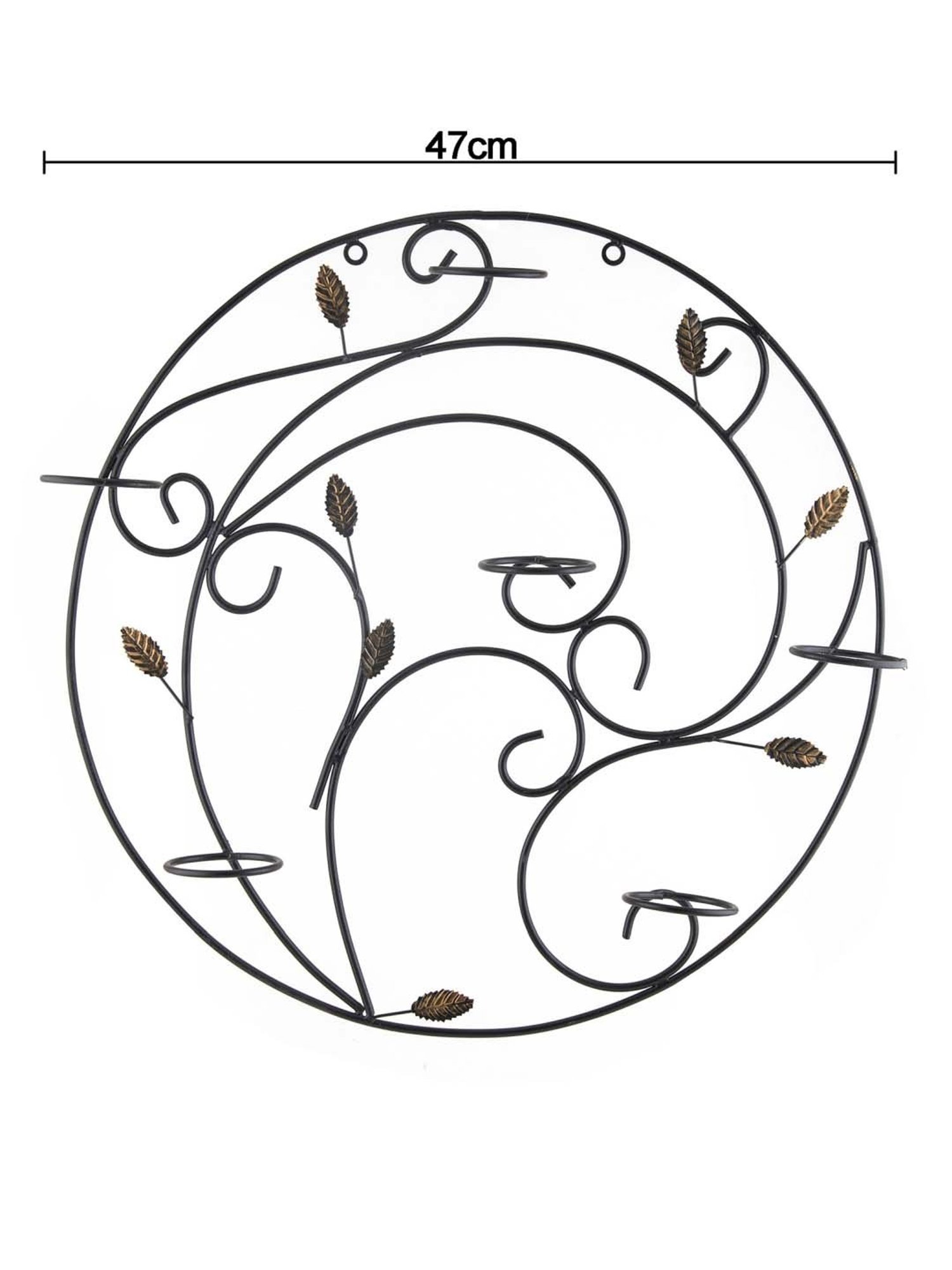 Homesake 'Diwali' Black & Yellow Metal 5-in-1 Wall Candle Holder With Tea Light Candle