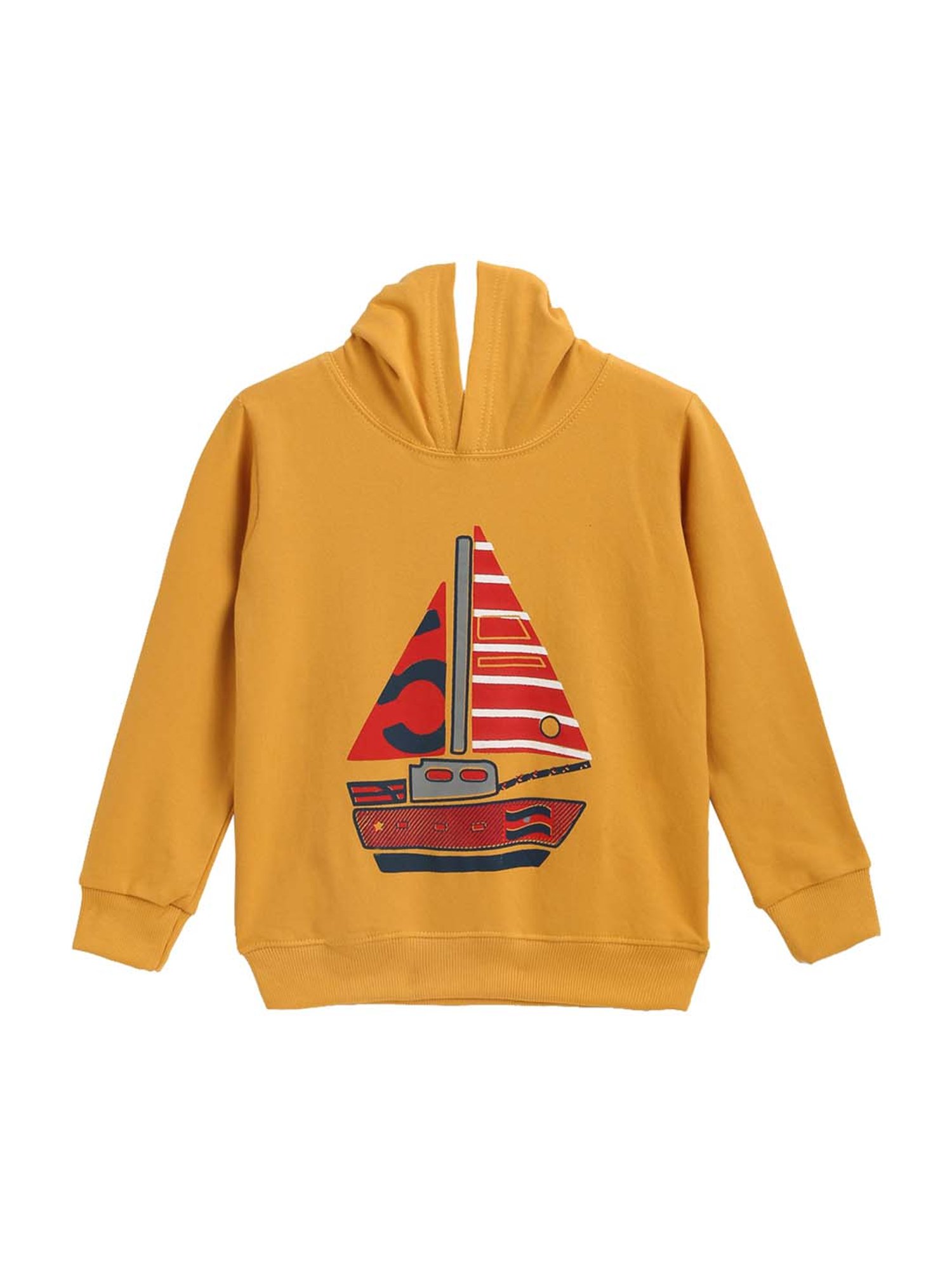 Kids Craft Yellow Printed Hoodie