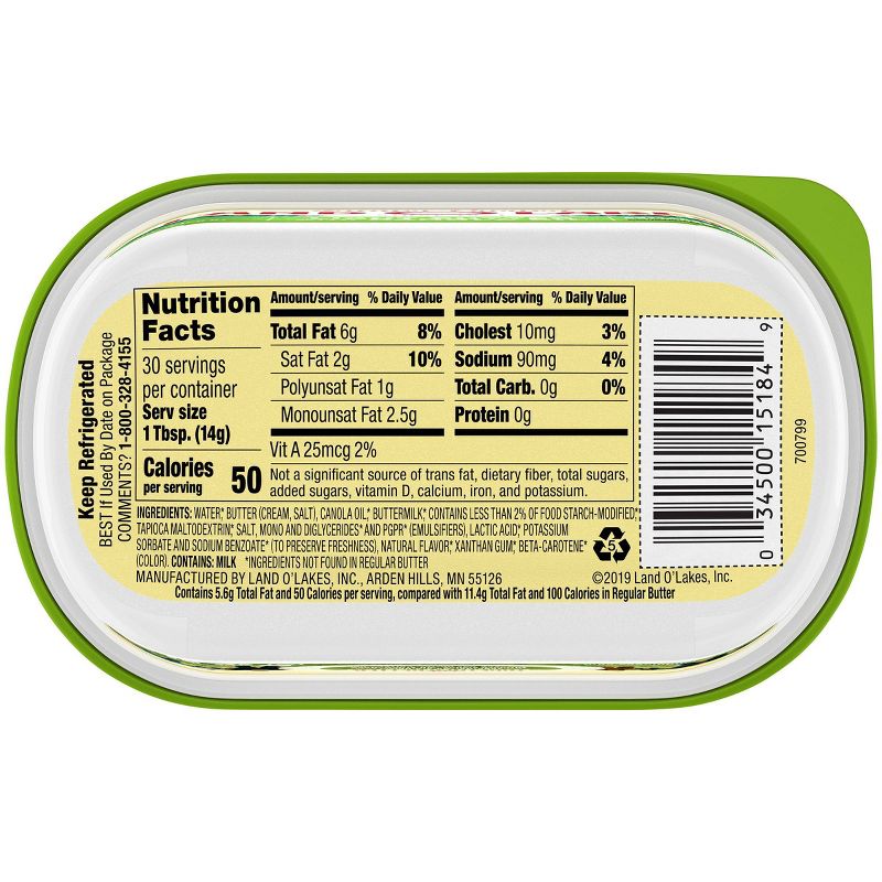 Land O Lakes Spreadable Butter with Olive Oil & Sea Salt - 7oz