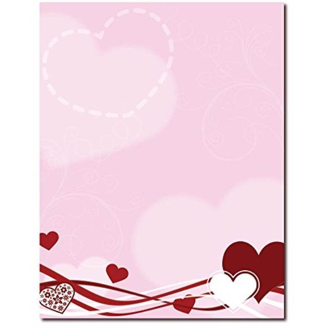 Hearts & Swirls Letterhead Laser & Inkjet Printer Paper, 100 pack