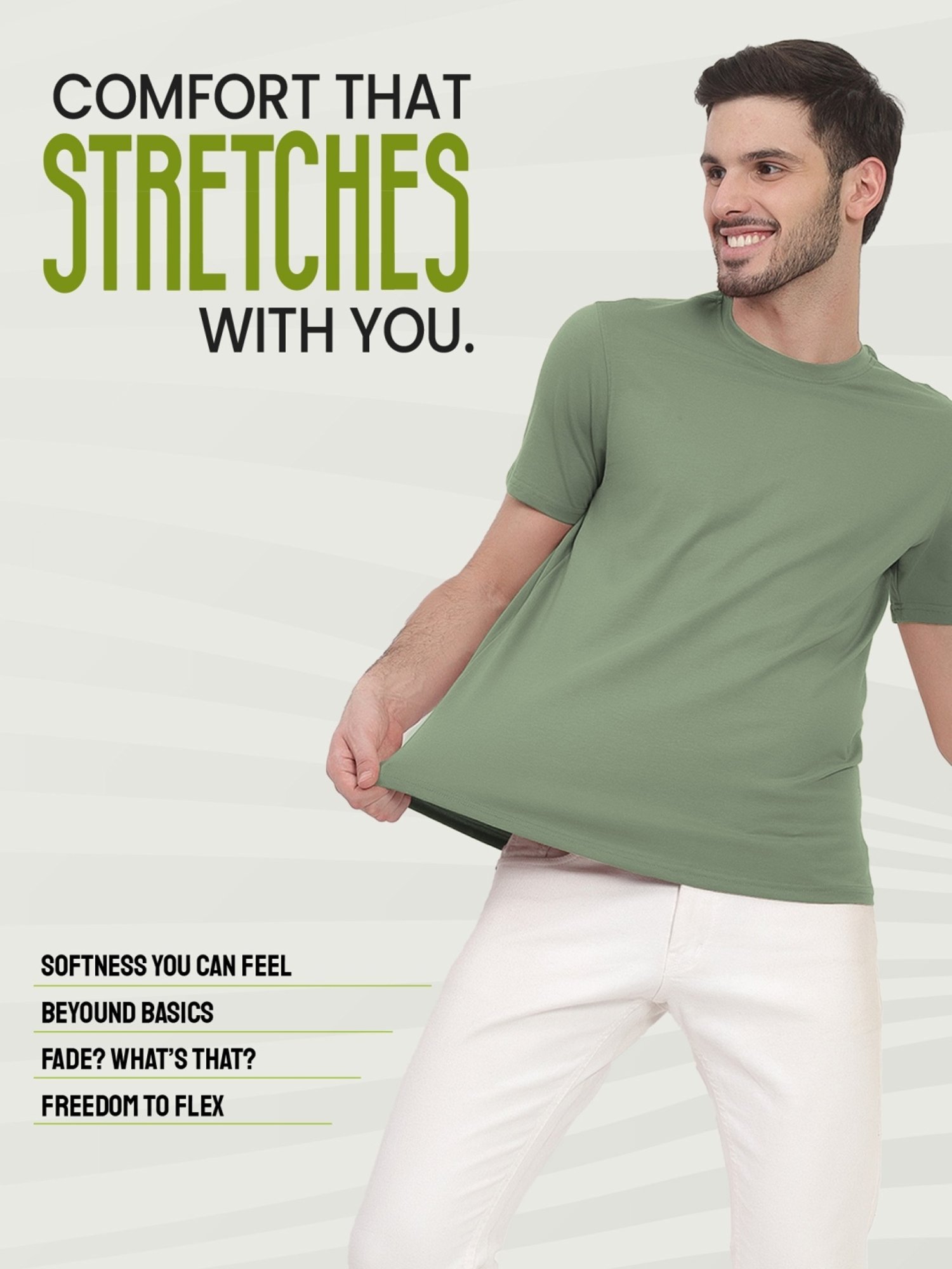 Freecultr Moss Green Cotton Regular Fit T-Shirt