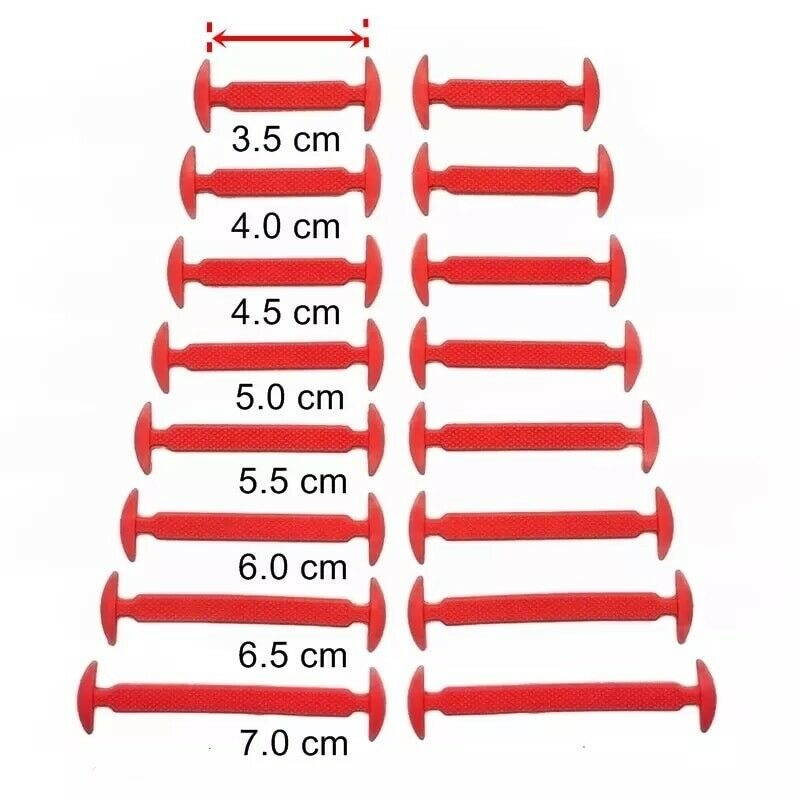 Adult 16pcs Easy No Tie Shoelaces Elastic Silicone Flat Lazy Shoe Lace Strings